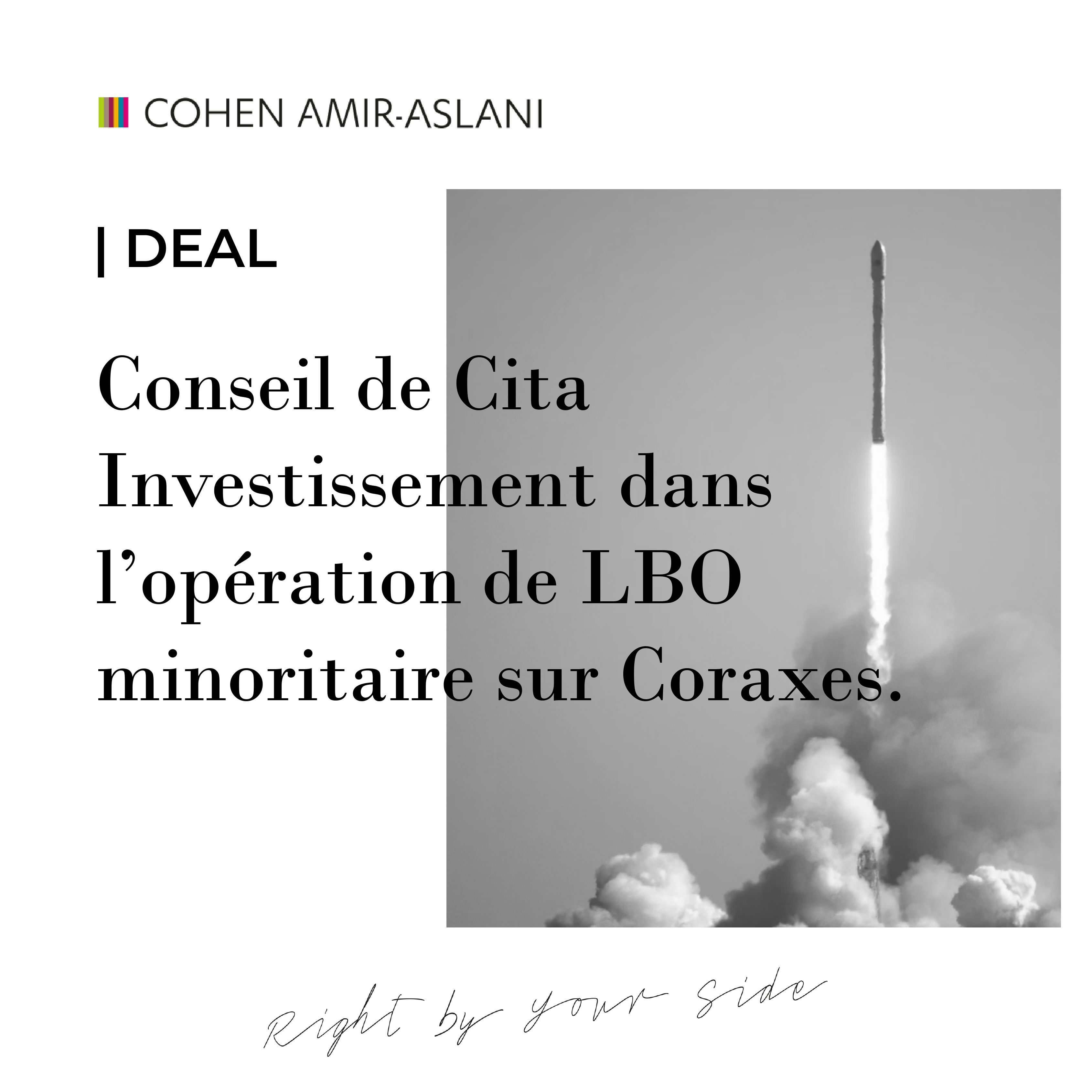COHEN AMIR-ASLANI CONSEILLE CITA DANS LE CADRE DE L’OUVERTURE DU CAPITAL DE CORAXES À SODERO