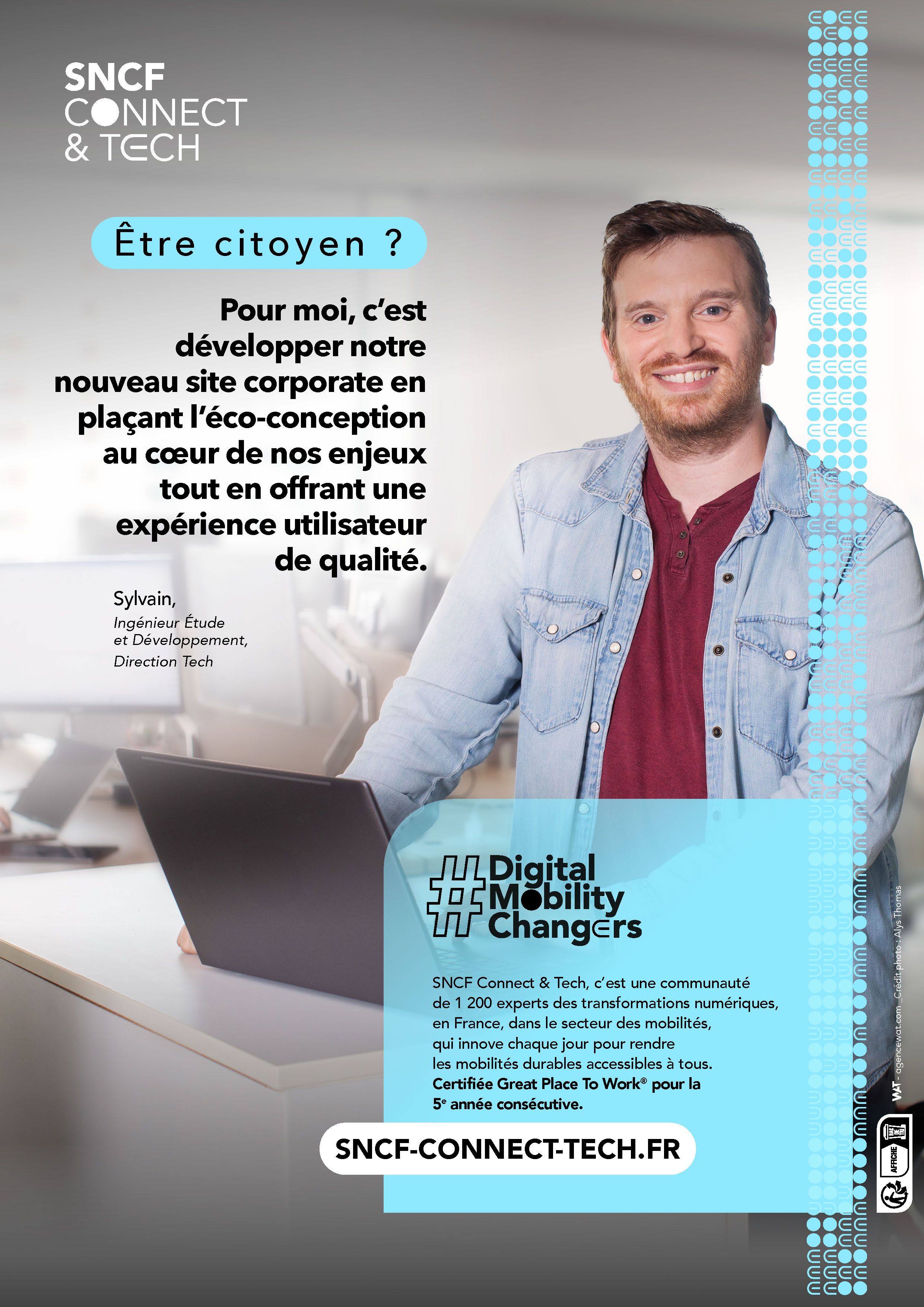 Un an après le lancement de son dispositif de communication pour soutenir ses objectifs de recrutement, SNCF Connect &amp; Tech révèle de nouveaux atouts avec 5 nouveaux portraits