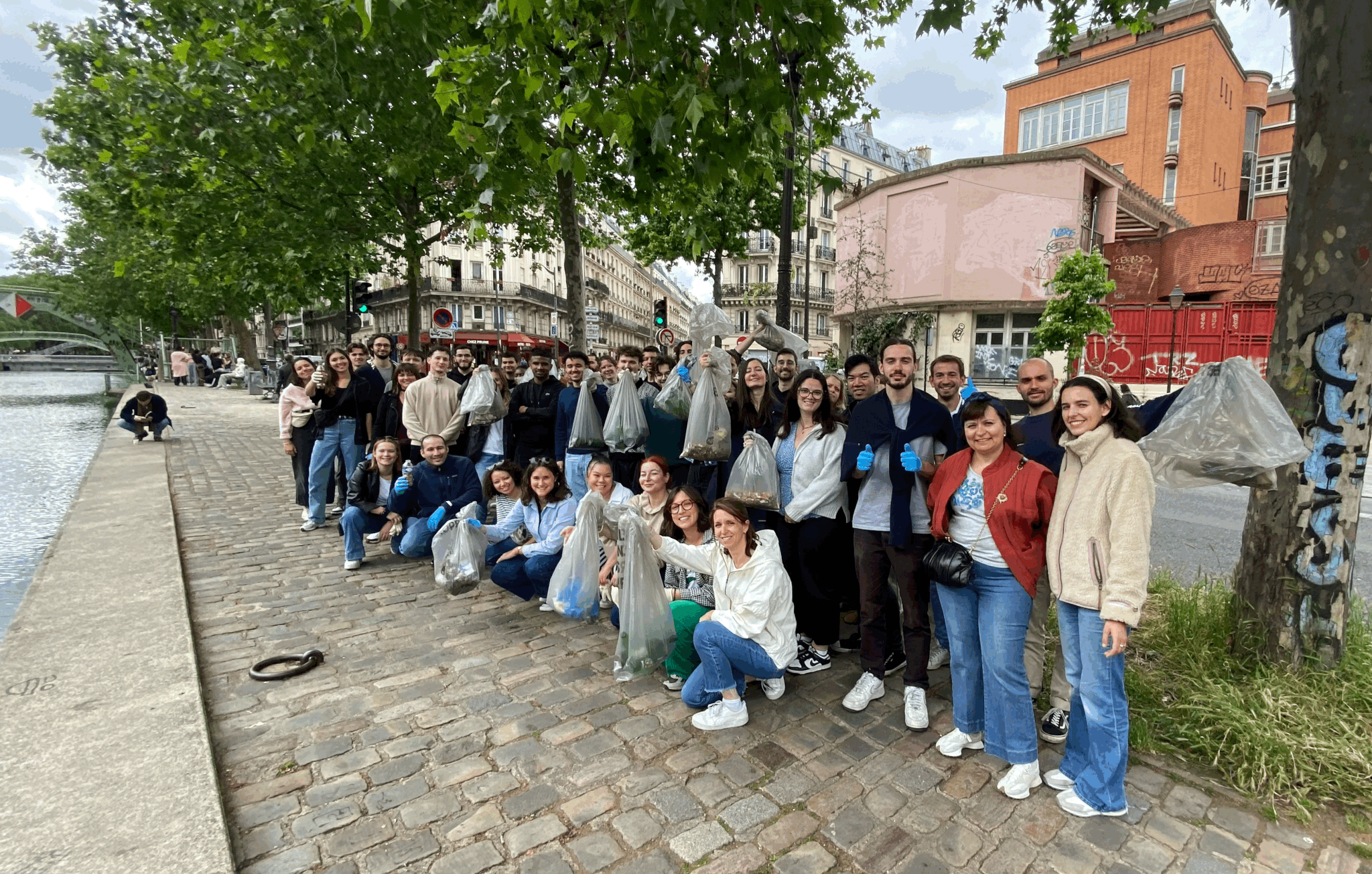 Plogging lunch sur le canal Saint Martin avec Campings.com 💜