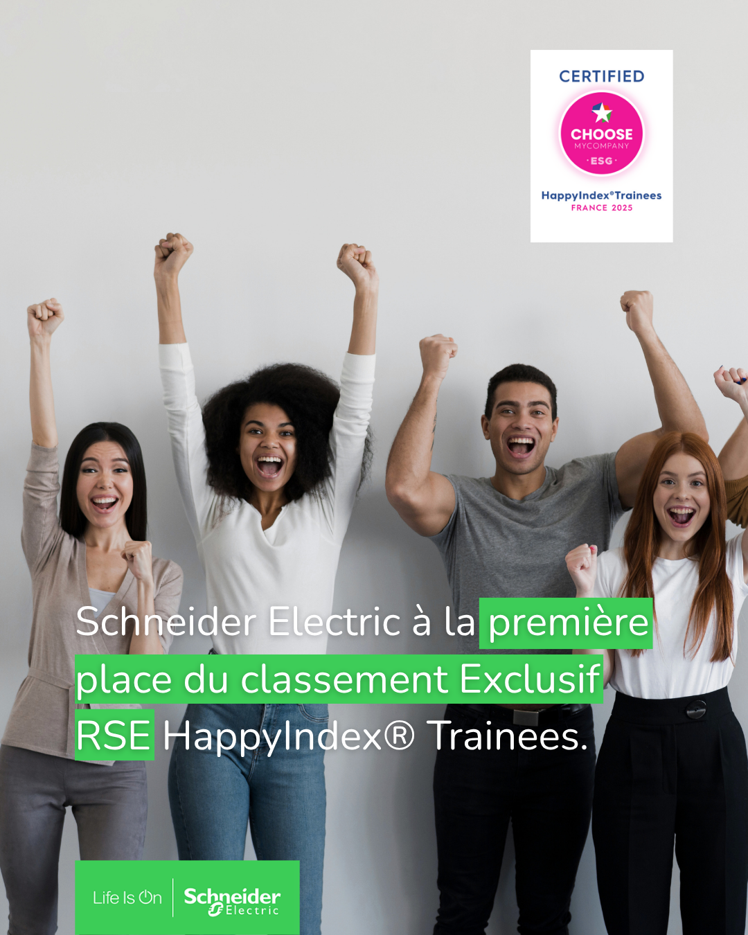🌍 Schneider Electric Top 1 du classement RSE HappyIndex® Trainees. 