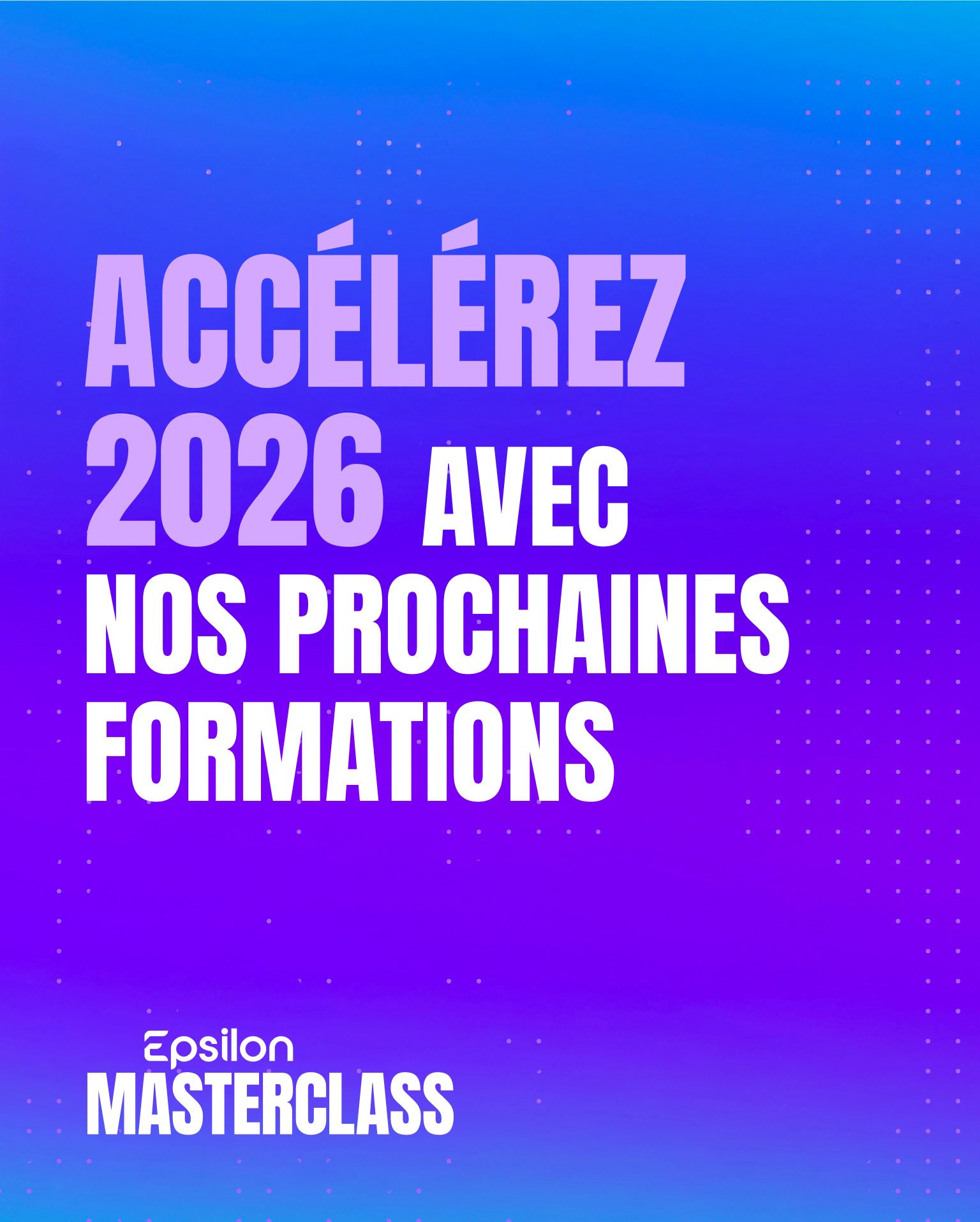 Nouvelles formations 2026