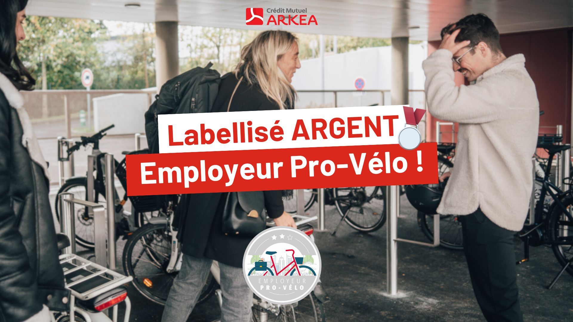 Le siège du Crédit Mutuel Arkéa décroche le label Employeur Pro-Vélo niveau argent ! 🚲🥈 