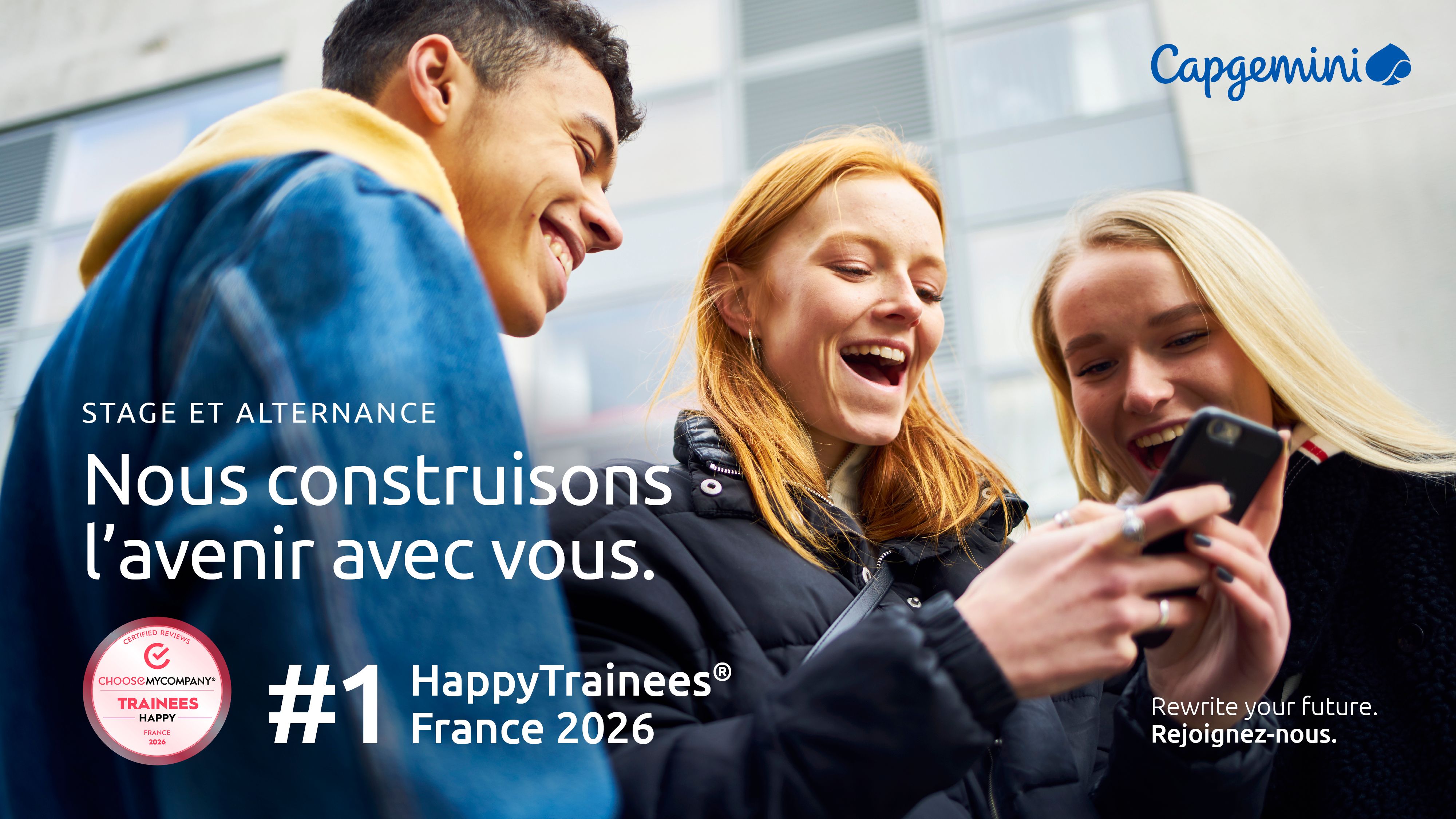 🥇 Capgemini, entreprise n°1 du classement HappyTrainees® 2026 !