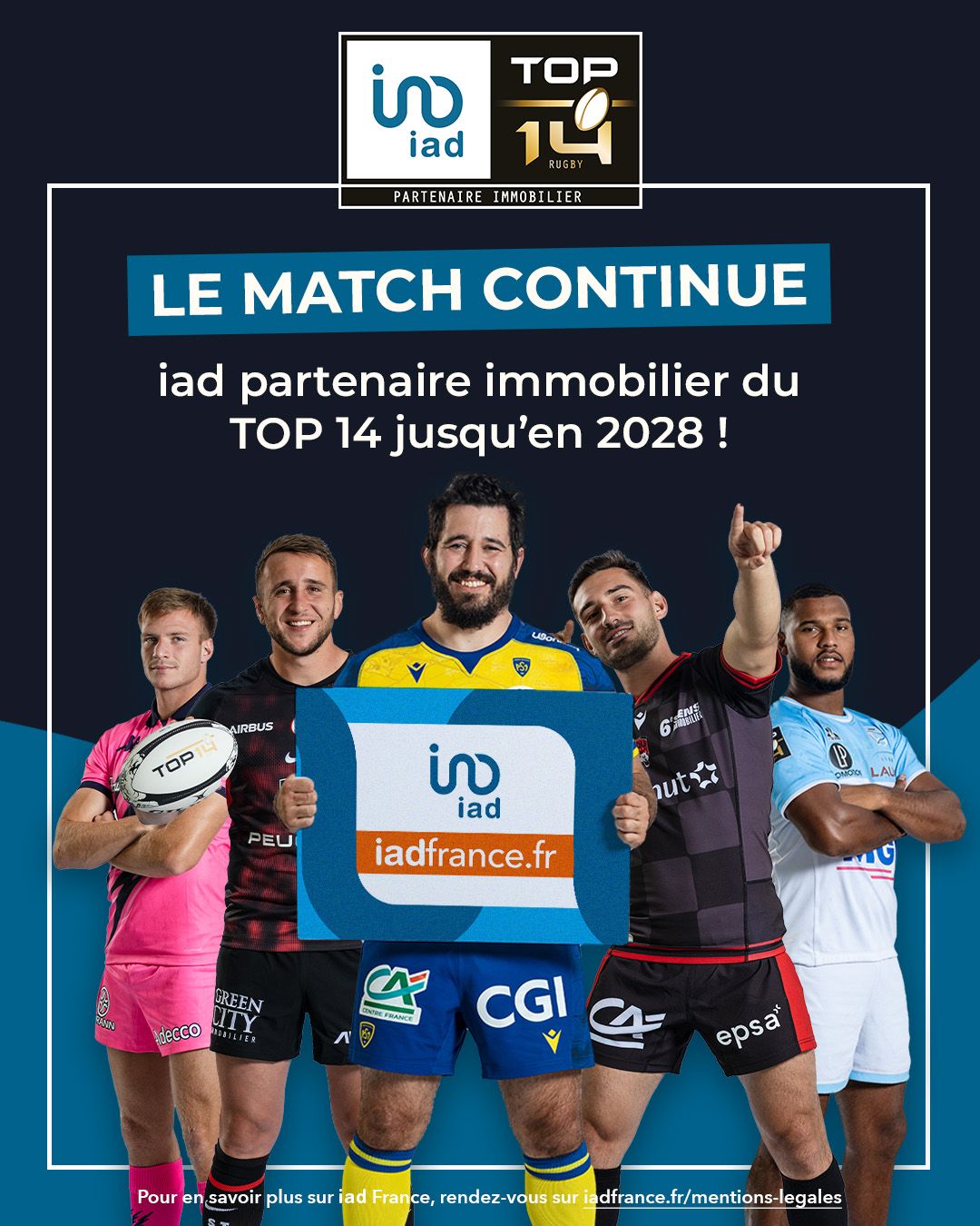 IAD PROLONGE SON PARTENARIAT AVEC LE TOP 14 JUSQU’EN 2028