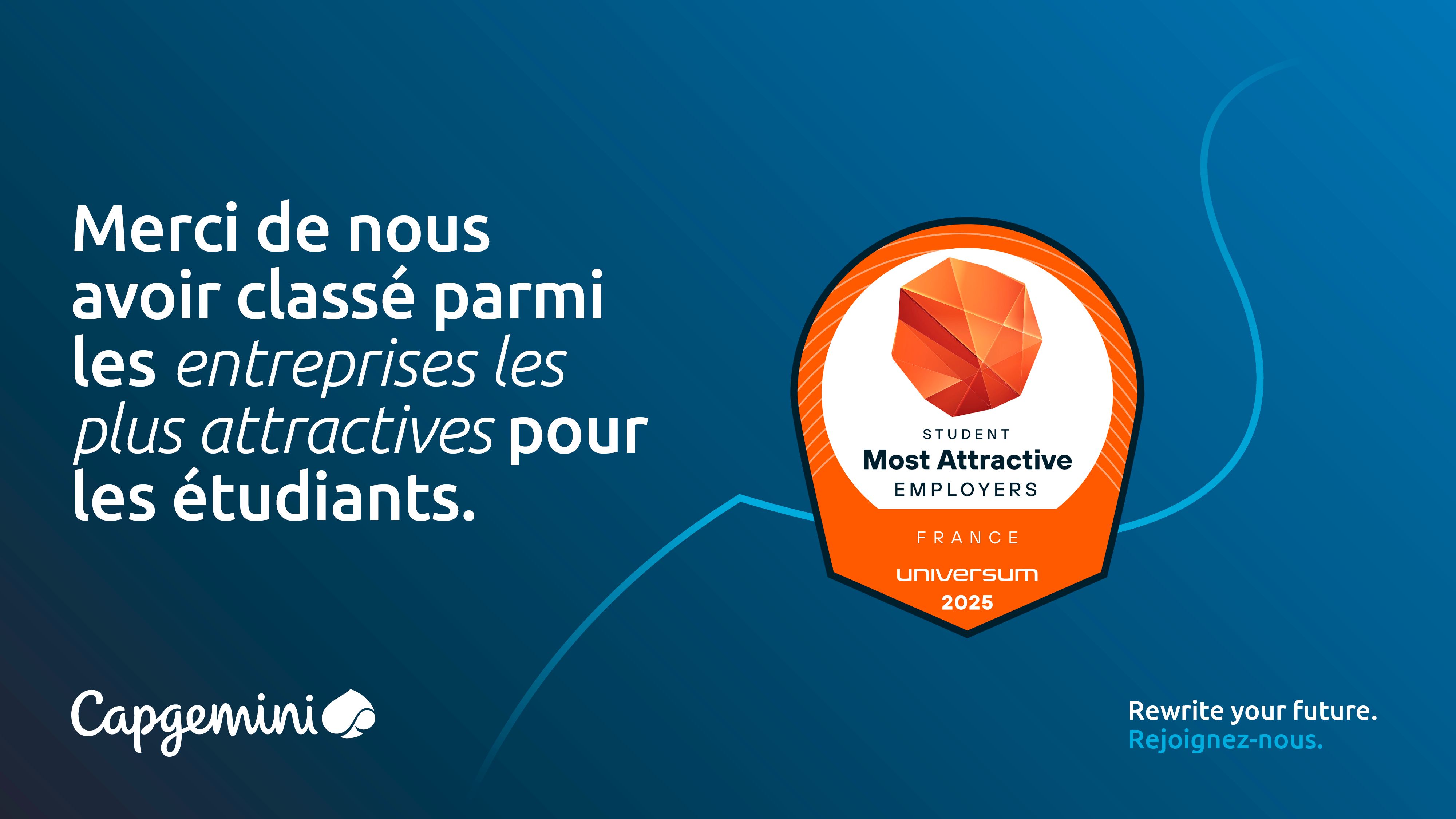 🎓 Capgemini, entreprise la plus attractive de France auprès des étudiants IT et ingénieurs 