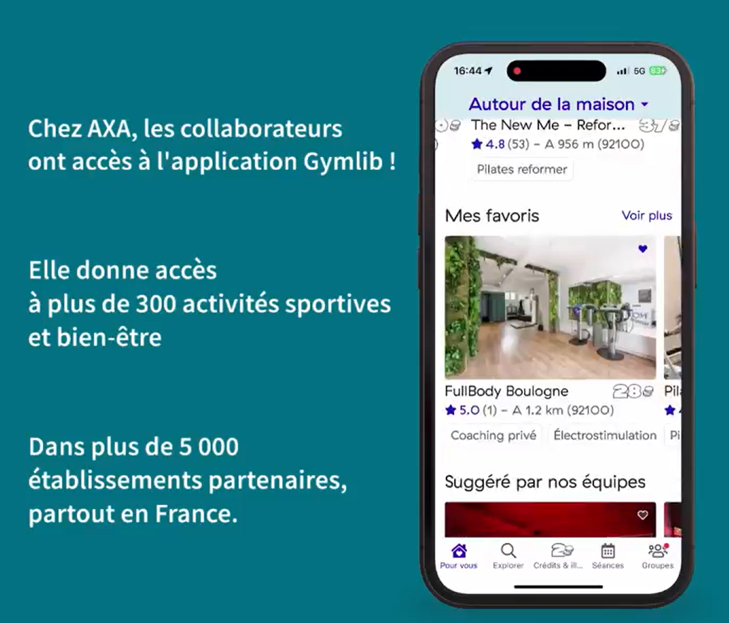 Le bien-être au travail avec Gymlib chez AXA France !